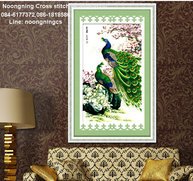 ไก่ ชุดปักครอสติช พิมพ์ลาย ครอสติสจีน งานฝีมือ DIY