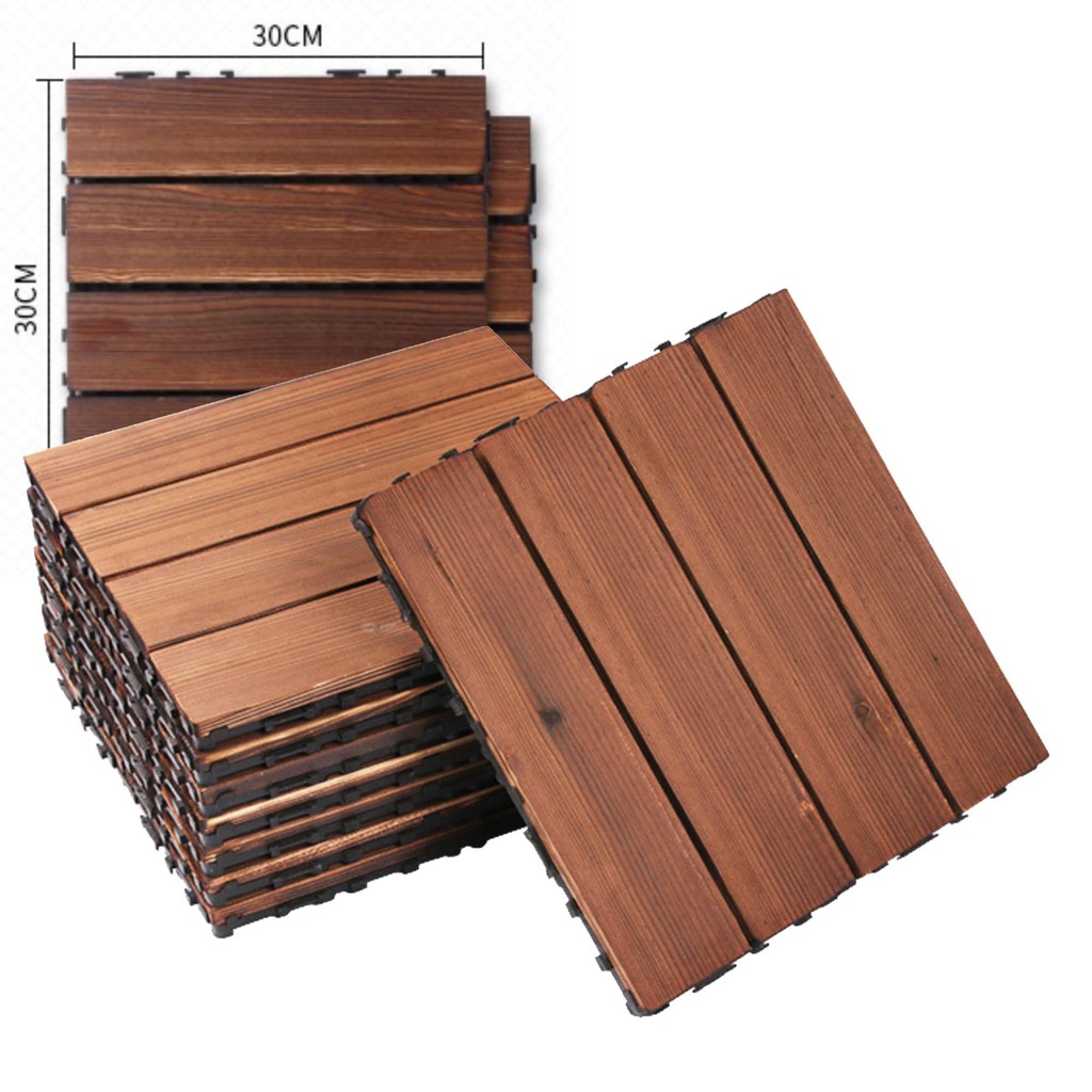 Gion-แผ่นไม้ตกแต่งสวน แผ่นปูพื้น ย้อมสีอะคริลิค ขนาด 30x30 ซม. No.2665 จำนวน 1 แผ่น