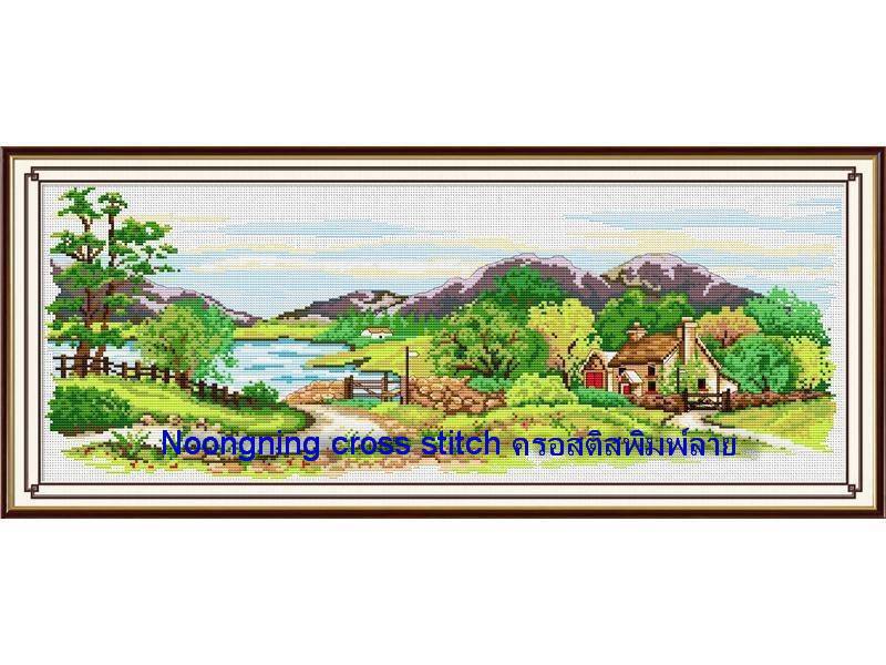 ทิวทัศน์ ชุดปักครอสติช พิมพ์ลาย ครอสติสจีน งานฝีมือ DIY