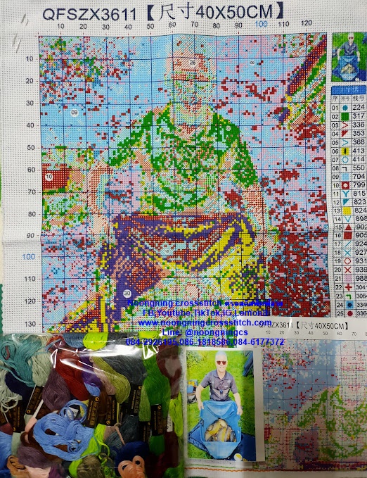 ครอสติส สั่งทํา 40x50ซม รูปคนที่เรารัก ชุดปักครอสติส พิมพ์ลาย ครอสติสจีน งานฝีมือทำที่บ้าน DIY