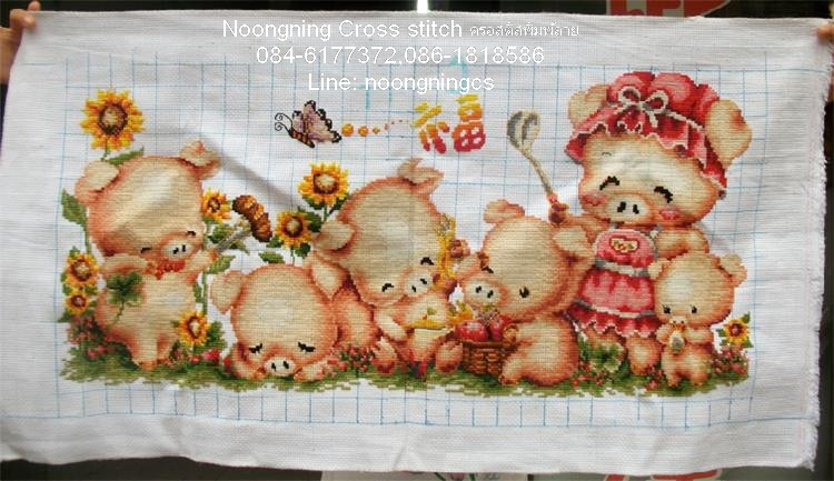 นกยูง ชุดปักครอสติส พิมพ์ลาย ครอสติสจีน งานฝีมือทำที่บ้าน DIY