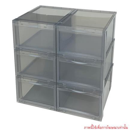 กล่องรองเท้า STACKO 593 28x35.5x18.5 ซม. สีเทา ทนทานต่อการใช้งาน