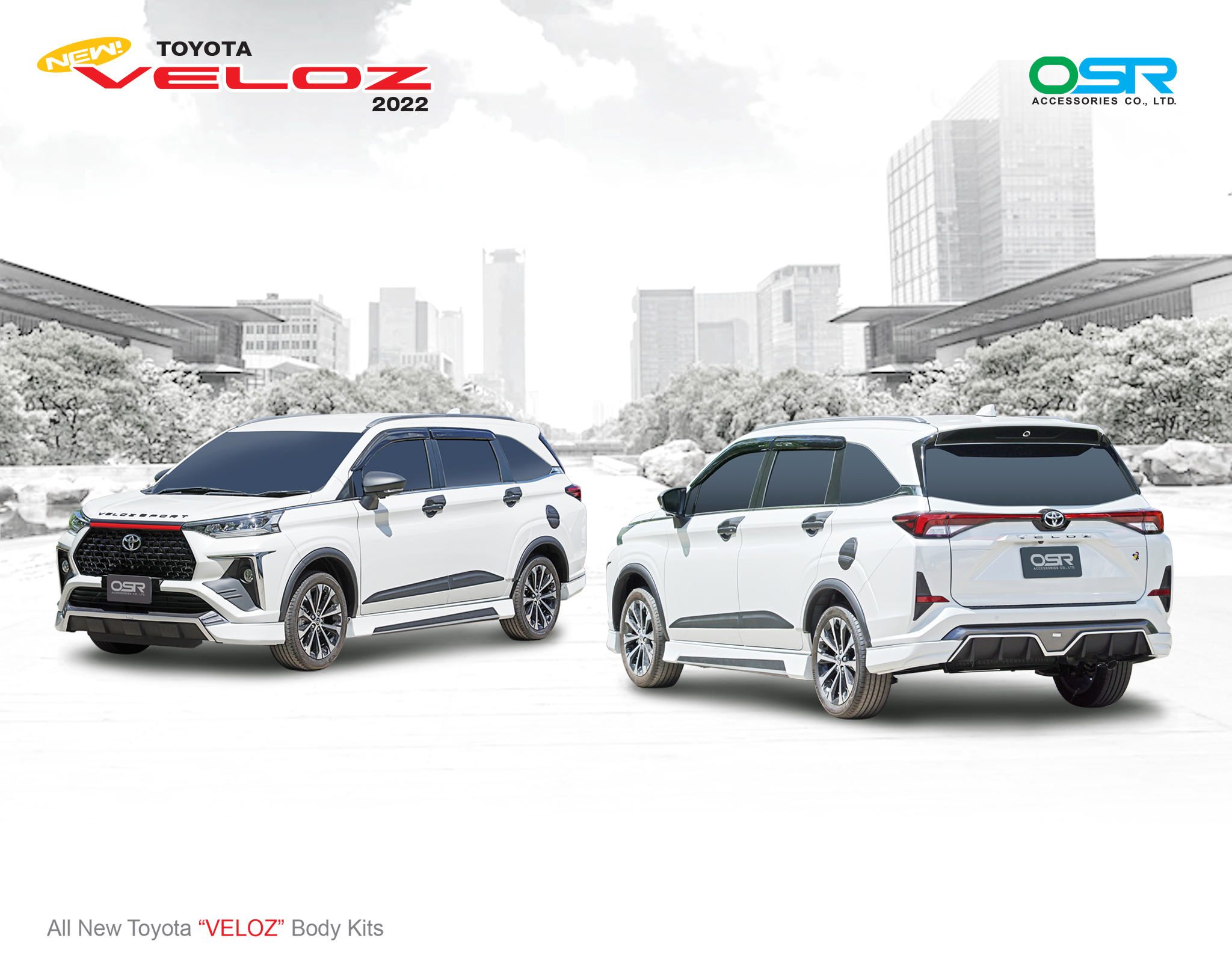 ชุดแต่งรถ-สเกิร์ต-สปอยเลอร์ Toyota Veloz 2022 ทรง AT