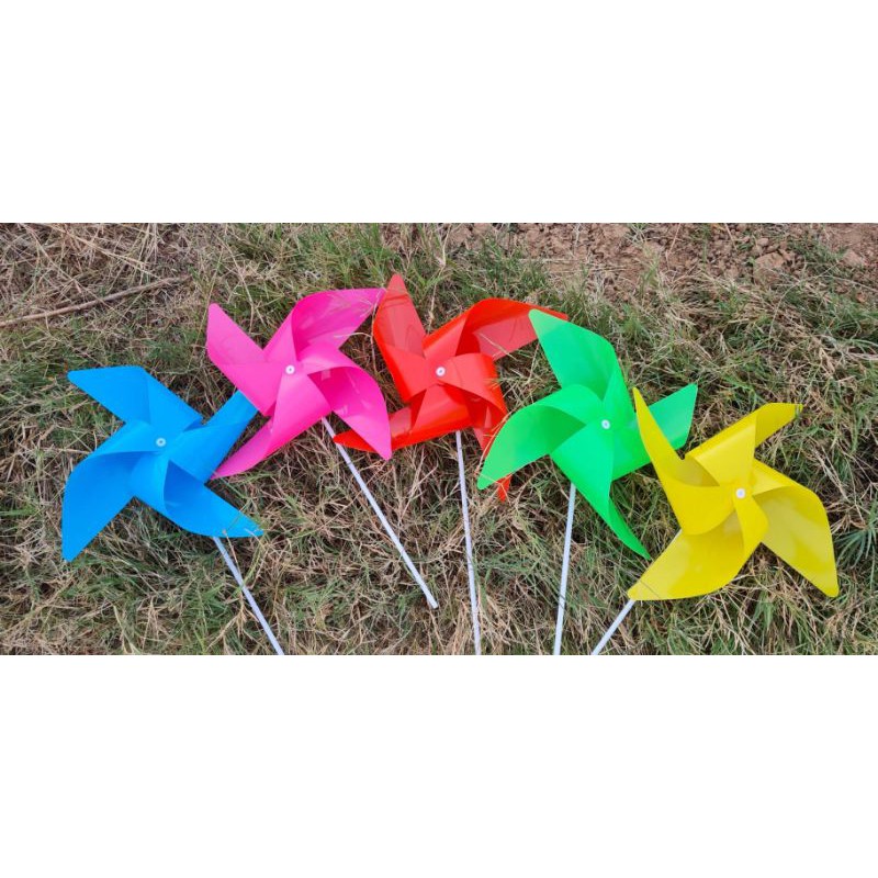 กังหันลมพลาสติก 4 แฉก ขนาด 23 CM กังหันสี กังหันพลาสติก ใช้ประดับบ้าน ประดับสวน
