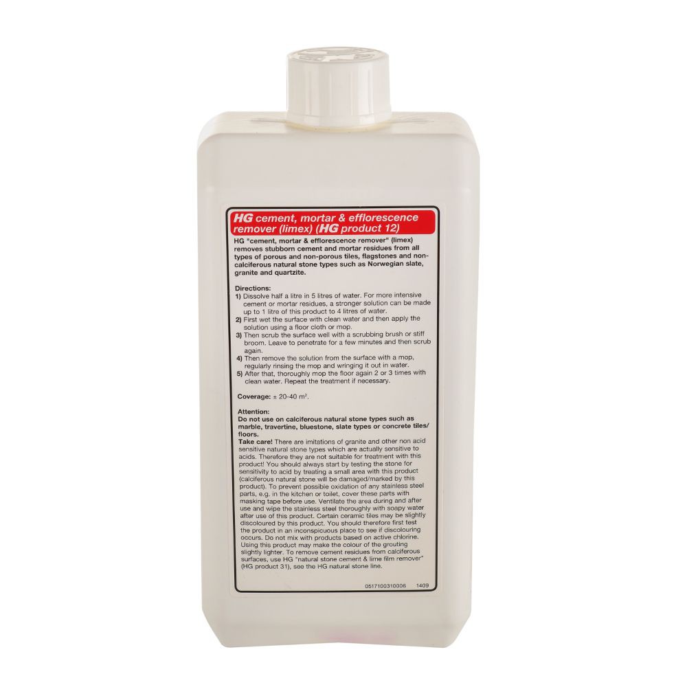 น้ำยาขจัดคราบน้ำปูนหินธรรมชาติ HG 1 ลิตร CEMENT MORTAR REMOVER NATURAL STONE1L HG