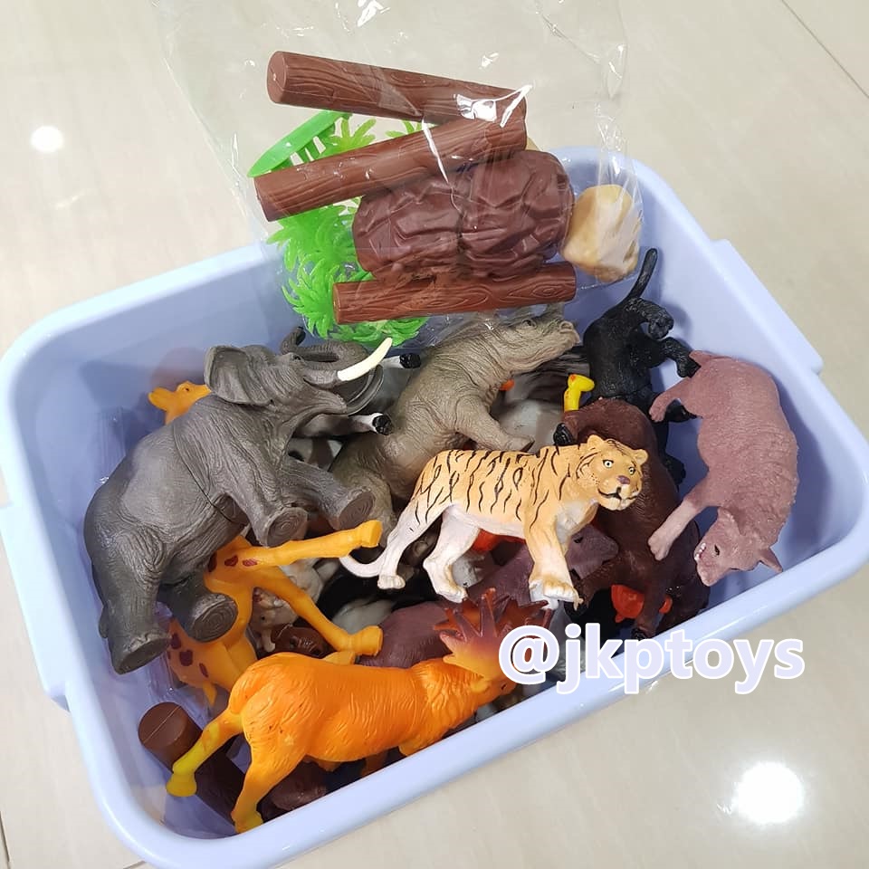 โมเดลสัตว์ ในกล่องฝาปิด