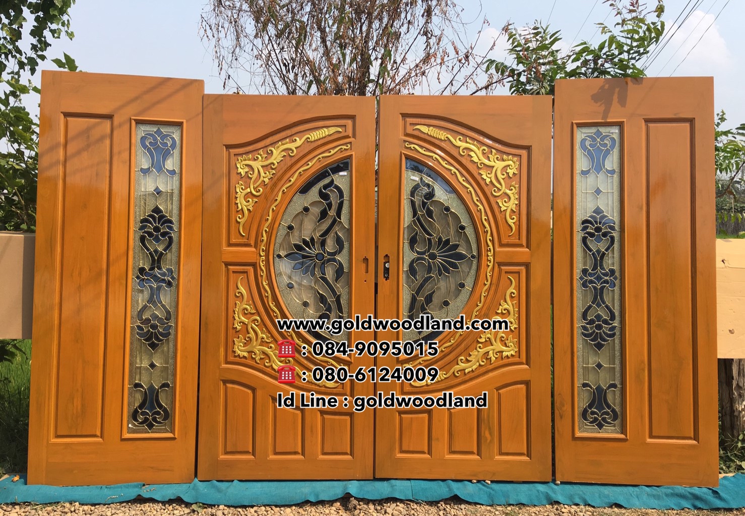 ประตูบานเลื่อนไม้สัก GBBB - 261 (คลิกรายละเอียดที่รูป)