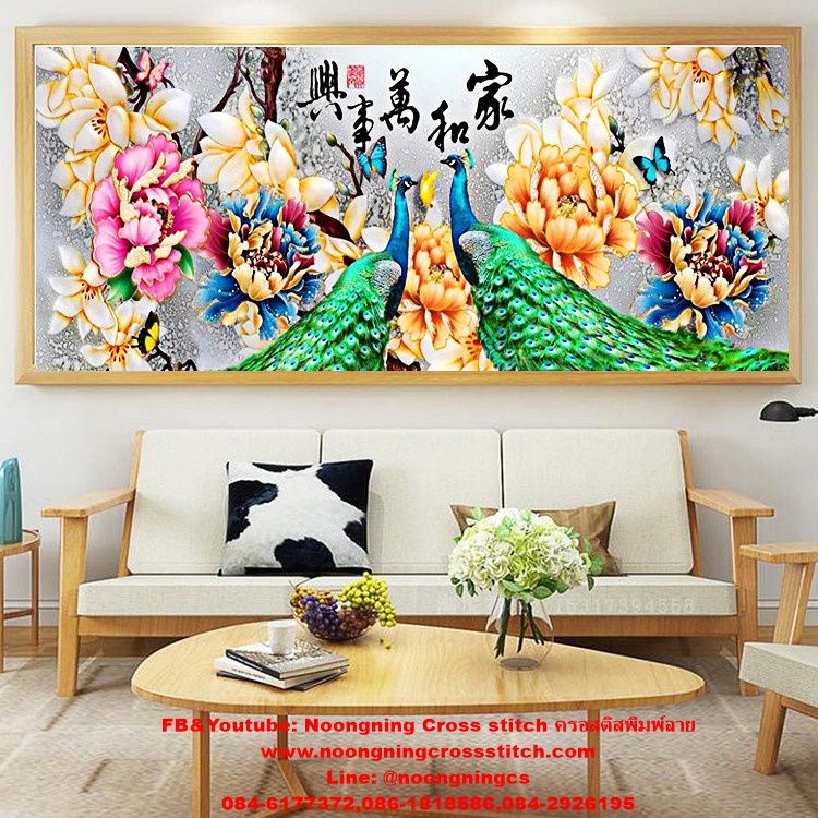 นกครอสติสจีน ชุดปักครอสติส พิมพ์ลาย ครอสติสจีน งานฝีมือทำที่บ้าน DIY