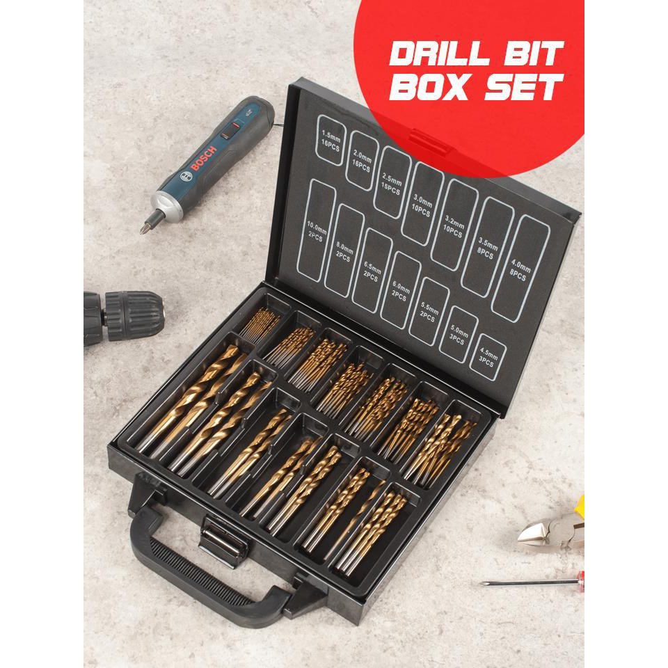 !!สินค้าขายดี!! ชุดดอกสว่าน ดอกเจาะ เคลือบไทเทเนียม เซ็ต 99 ชิ้น Drill Bit Box Set