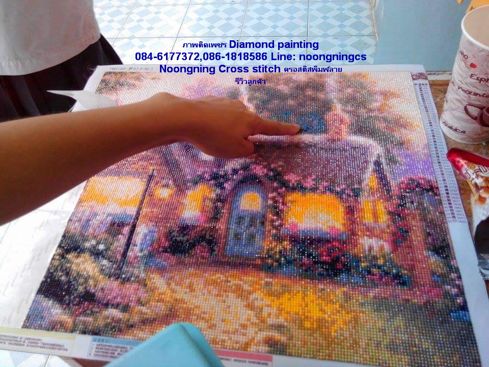 ป่าเมเบิ้ลทอง ครอสติสคริสตัล Diamond painting โมเสก ภาพติดเพชร งานฝีมือ DIY