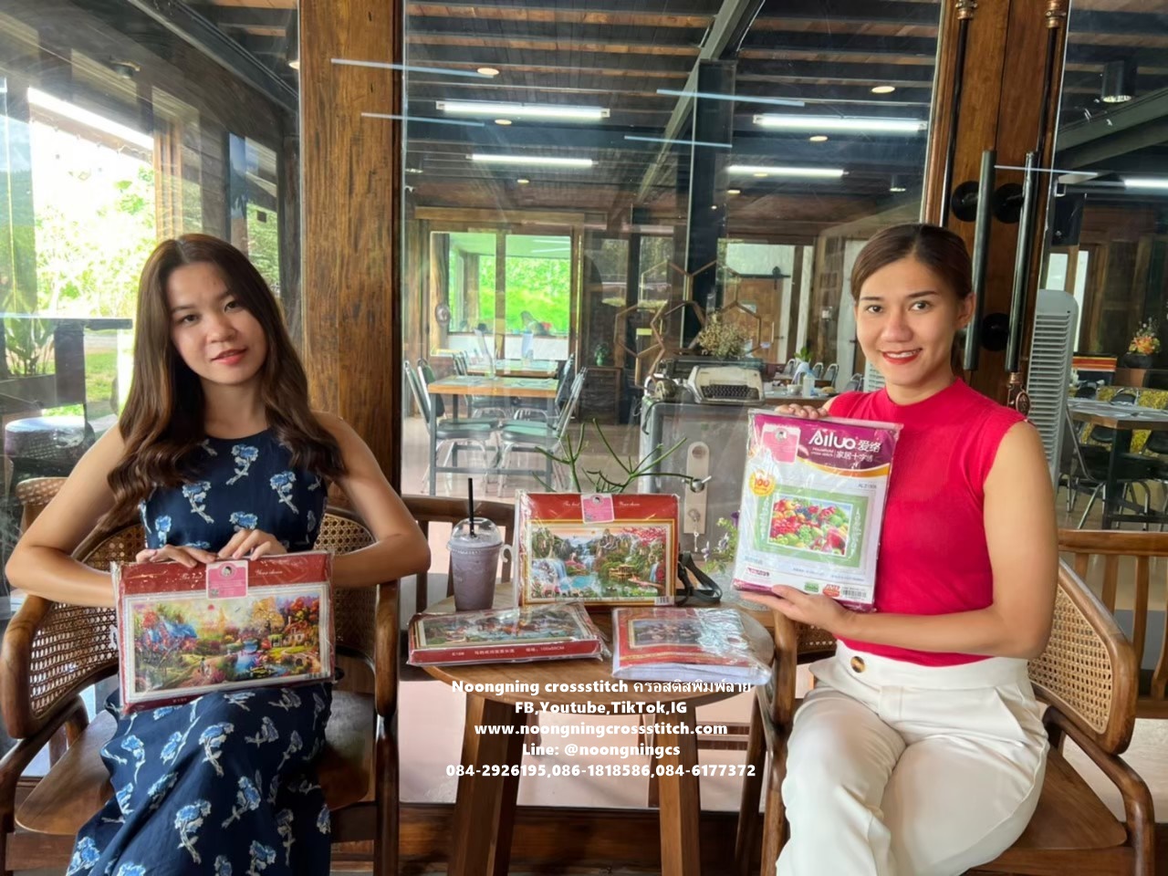 นกคู่ดอกเหมย ชุดปักครอสติช พิมพ์ลาย ครอสติสจีน งานฝีมือ DIY