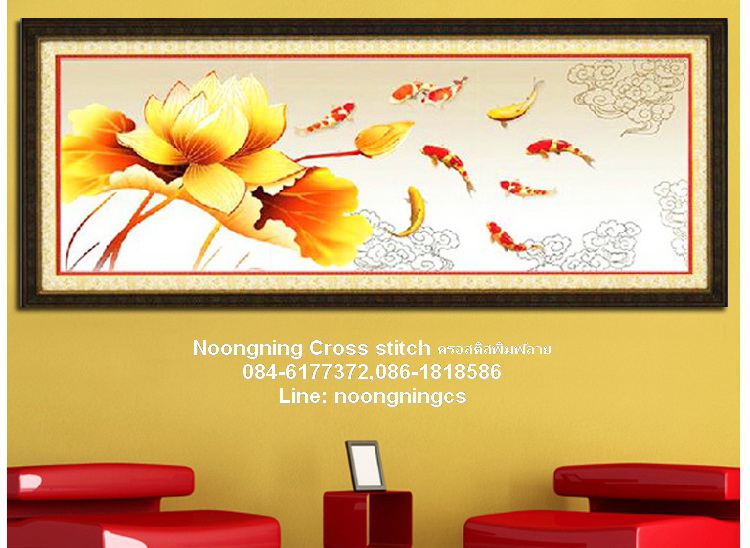 นาฬิกาวิว ชุดปักครอสติช พิมพ์ลาย ครอสติสจีน งานฝีมือ DIY