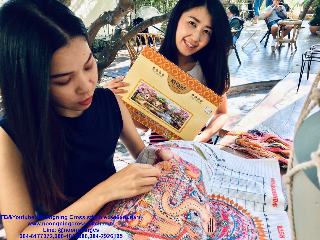 นกยูง ชุดปักครอสติส พิมพ์ลาย ครอสติสจีน งานฝีมือทำที่บ้าน DIY