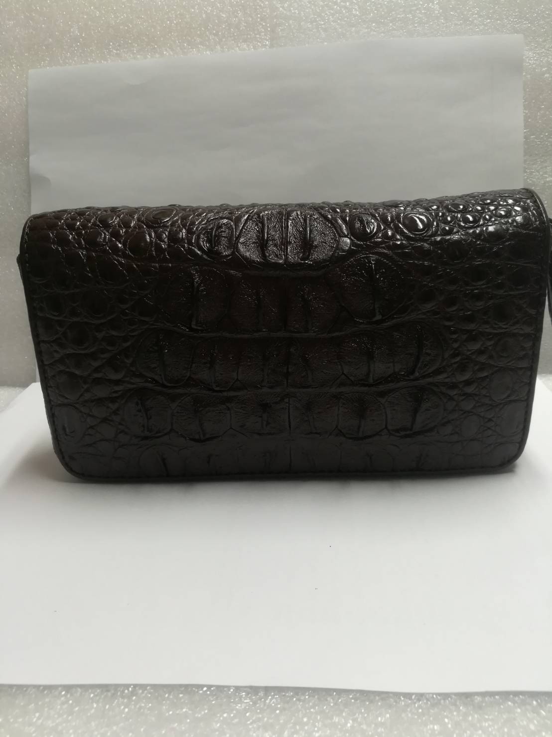 กระเป๋าหนังจระเข้แท้แบบซิปคู่(หนังกระดูกหัว)