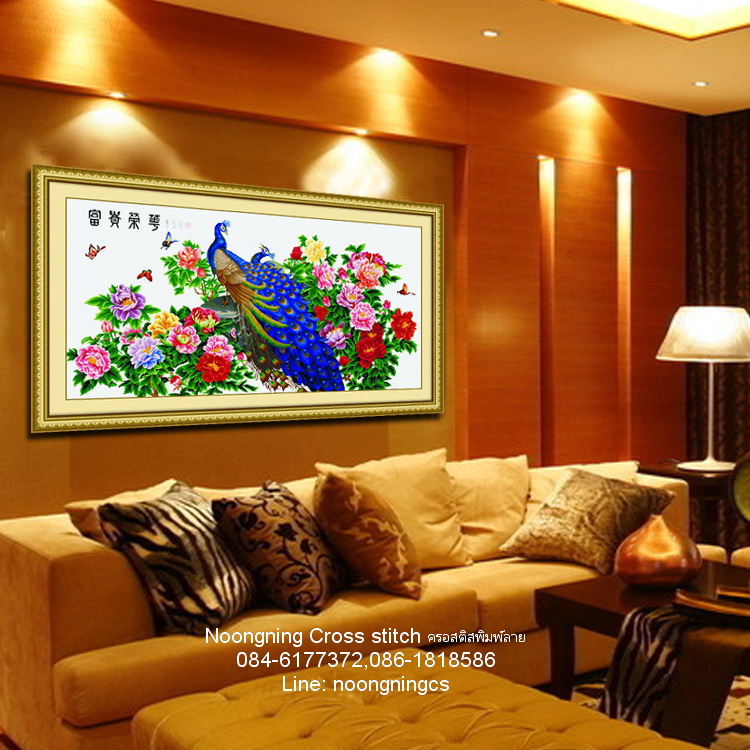 ดอกไม้ ชุดปักครอสติช พิมพ์ลาย ครอสติสจีน งานฝีมือ DIY