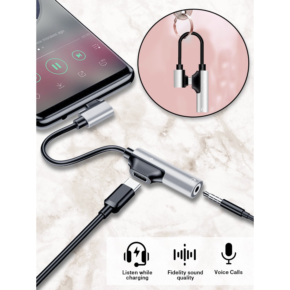 !!สินค้าขายดี!! Audio Adapter สำหรับมือถือระบบ IOS อะแดปเตอร์ไอโฟน ชาร์จ + ฟังเพลง Phone Audio Adapter