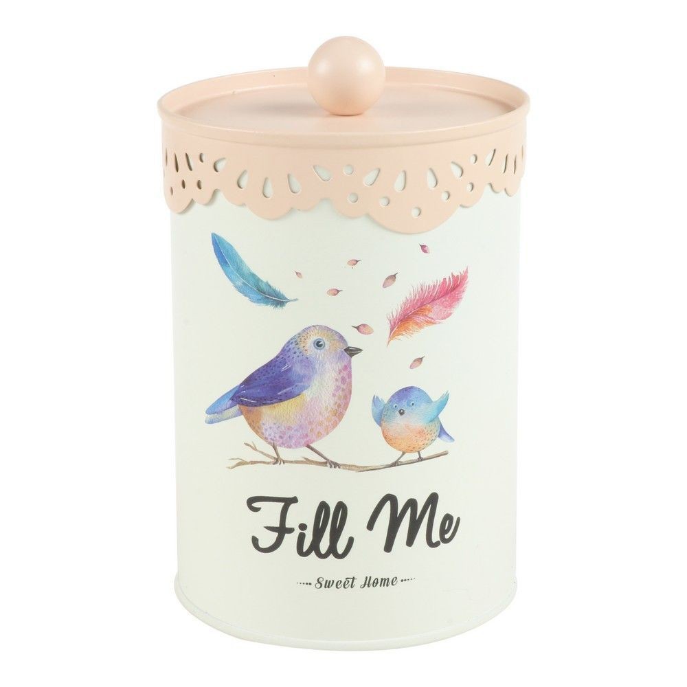 ขวดโหลกลมฝาดึง PINK BIRD 0.96 ลิตร CANISTER ROUND PINK BIRD 0.96L