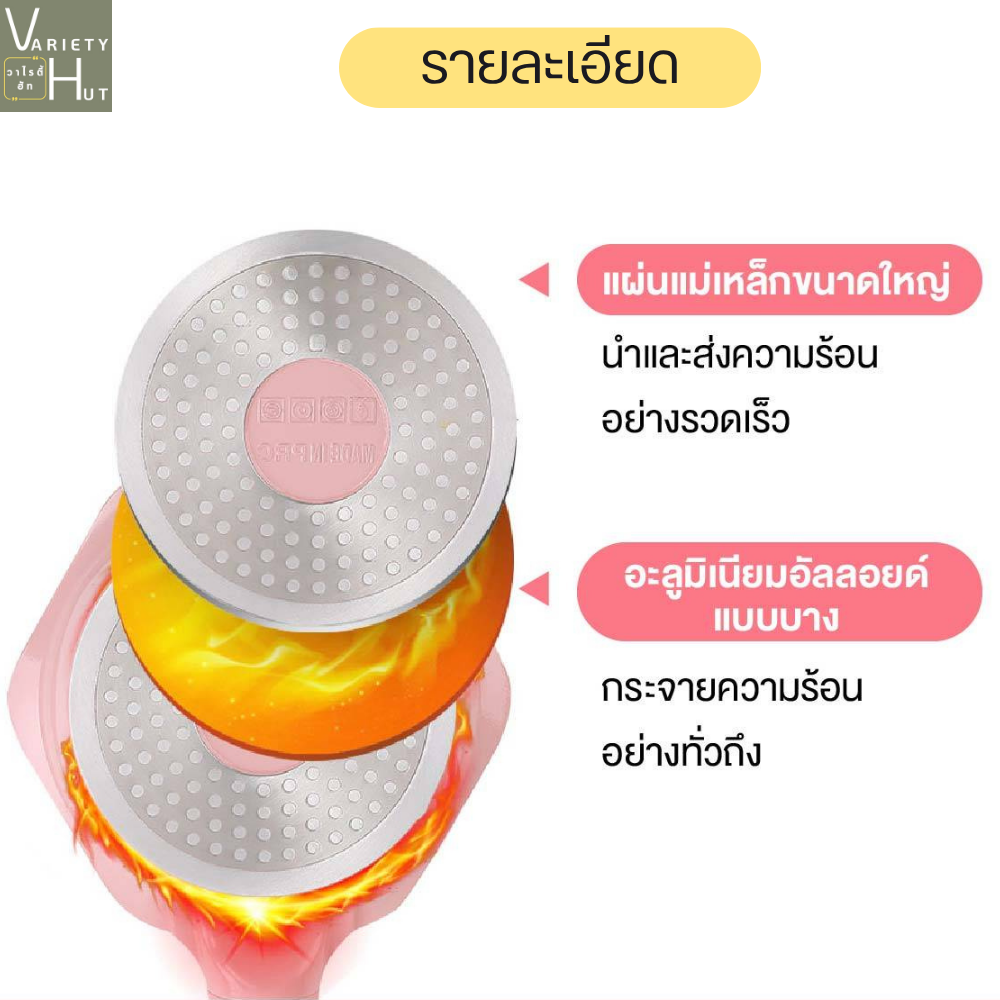 ชุดหม้อกระทะเคลือบหินอ่อน มินิมอล มีฝา ขนาด 16 ซม.