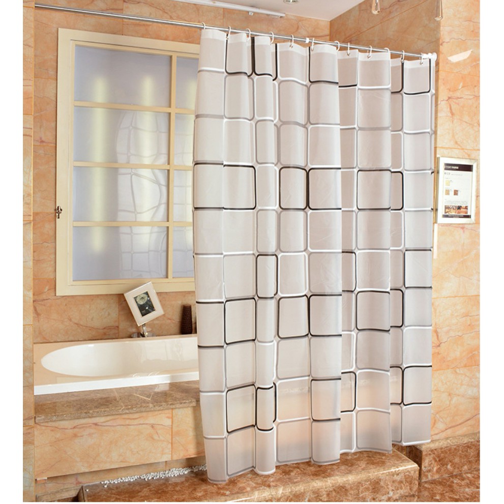 ม่านห้องน้ำ ม่านกันน้ำ PEVA กว้างพิเศษ Shower curtain ขนาด 240x180cm