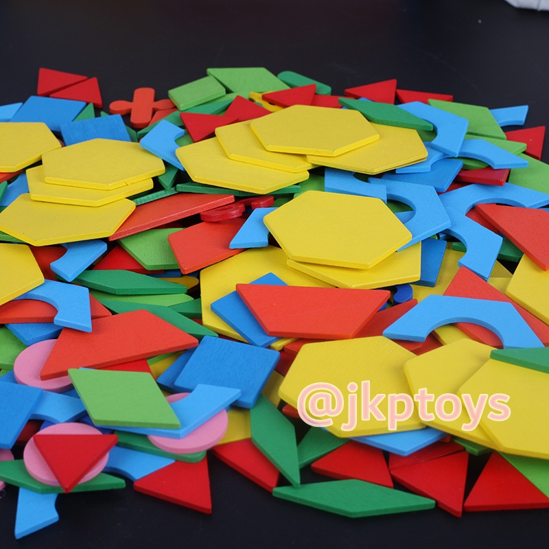 ของเล่นไม้เสริมพัฒนาการตัวต่อ tangram 250 ชิ้น