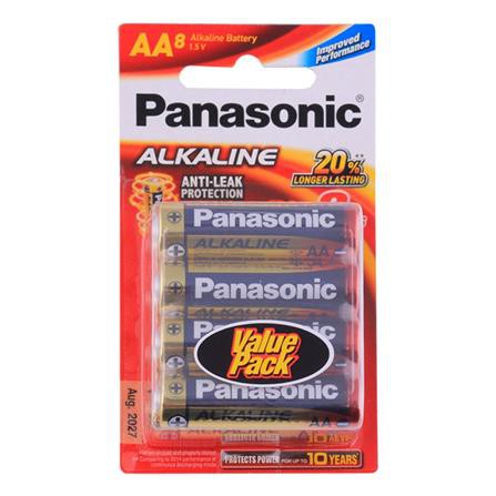 ถ่านอัลคาไลน์ AA PANASONIC LR6T/8B ผลิตจากวัสดุคุณภาพดี