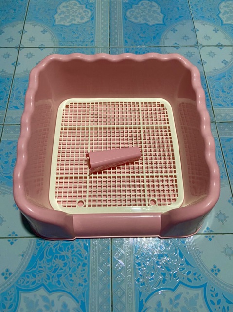 PP A7 🔥 ห้องน้ำหมาขอบสี่เหลี่ยม ห้องน้ำสุนัข ถาดฉี่สุนัข 🐶 มีเสาถอดได้ มีตะแกรงรองถาด GNP4สี