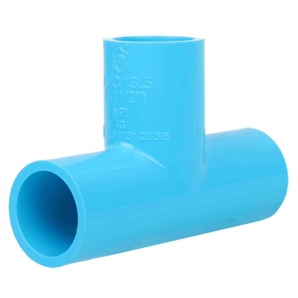 ท่อประปา ข้อต่อ ท่อน้ำ ท่อPVC ข้อต่อสามทาง-หนา SCG 1/2" สีฟ้า FAUCET TEE SOCKET PVC SCG 1/2" LIGHT BLUE