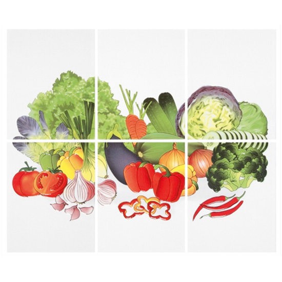 กระเบื้องผนังภาพชุด 8X10 นิ้ว ผักสด เขียว AWALL TILE SET ARTE FRESH VAGETABLE 8X10" A GREEN