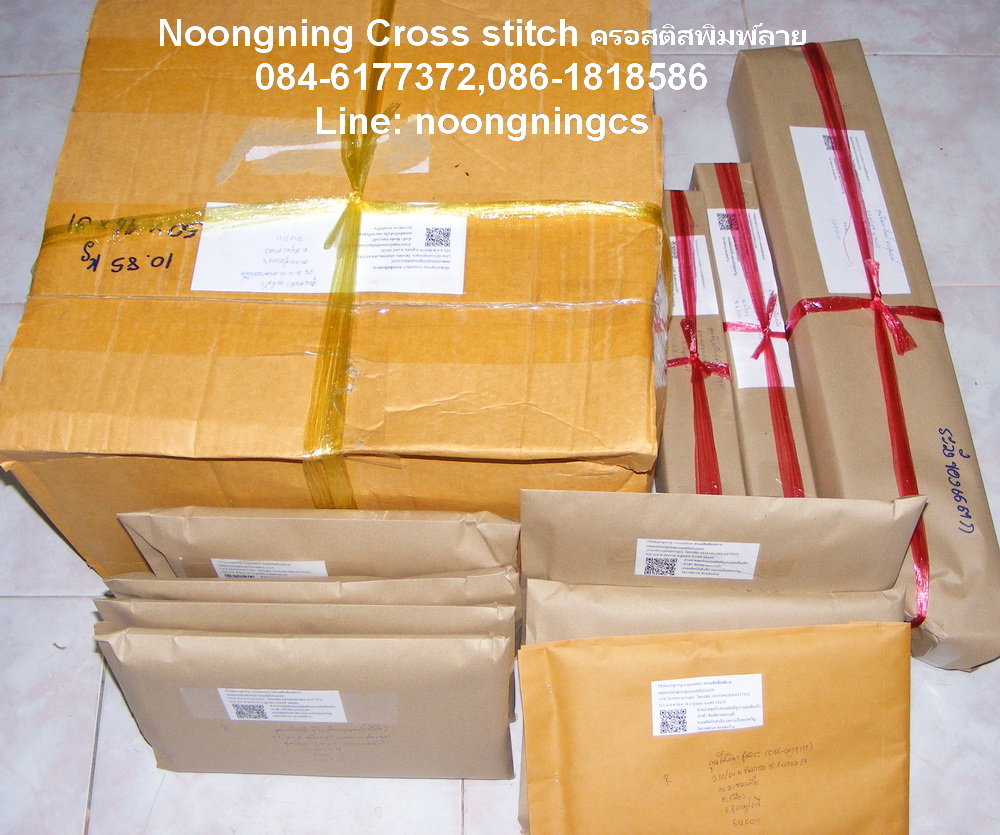 นกยูง ชุดปักครอสติส พิมพ์ลาย ครอสติสจีน งานฝีมือทำที่บ้าน DIY