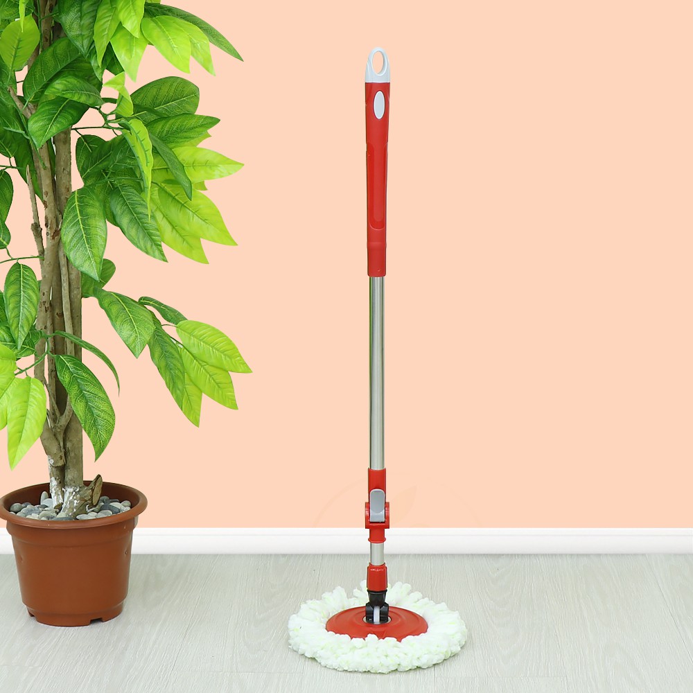 Spin Mop ไม้ถูพื้น หมุนได้ 360 องศา พร้อมผ้าไมโครไฟเบอร์ 1ชิ้น ใช้กับถังปั่น ประหยัดแรง