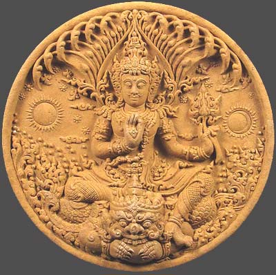 องค์พ่อจตุคามรามเทพ รุ่นอภิปัญญามหาเศรษฐี ปี๒๕๕๐ รูปแบบอาจารย์เฉลิมชัย โฆษิตพิพัฒน์ เนื้อแดง พิมพ์ใหญ่ 5.5 ซม.