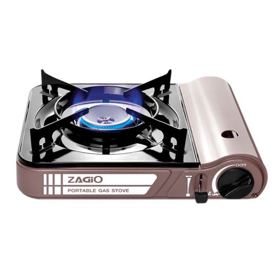 ZAGIO เตาแก๊สปิกนิก รุ่น ZG-1550 สีน้ำตาลอ่อน - ดำ ผลิตจากสเตนเลสไม่เป็นสนิม