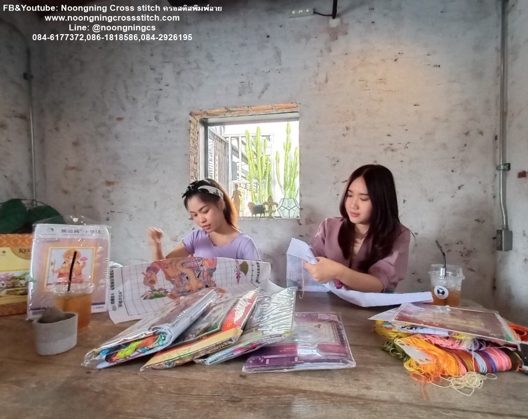 นกคู่ ชุดปักครอสติส พิมพ์ลาย ครอสติสจีน งานฝีมือทำที่บ้าน DIY