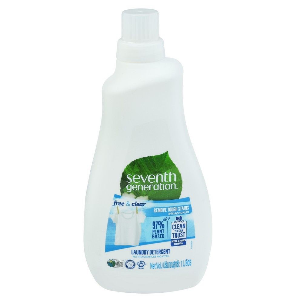 น้ำยาซักผ้าเซเว่นท์ เจนเนอเรชั่น ฟรี&เคลียร์ 1 ลิตร LAUNDRY DETERGENT SEVENTH GENERATION 1L FREE & CLEAR