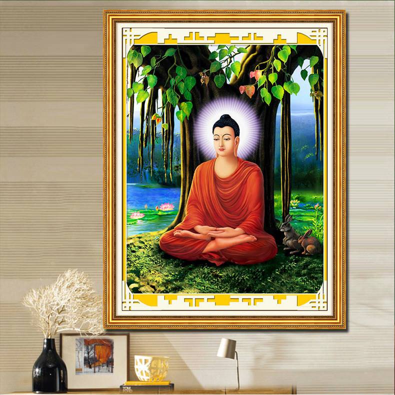 พระพุทธเจ้า ครอสติสคริสตัล Diamond painting โมเสก ภาพติดเพชร งานฝีมือทำที่บ้าน DIY