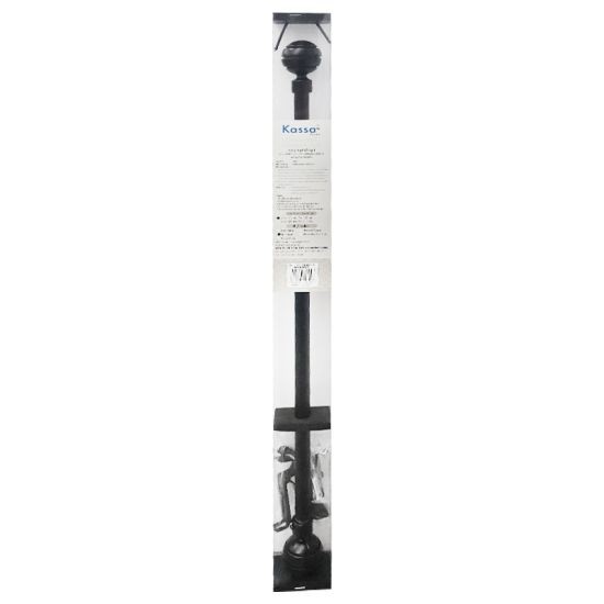 KASSA HOME รางม่านขยายหัวกลมร่อง รุ่น EXTENSION1 ขนาด 19 มม. ยาว71-122 ซม. สีดำ (พร้อมหัวท้าย/ขาจับ) ดีไซน์เรียบหรู