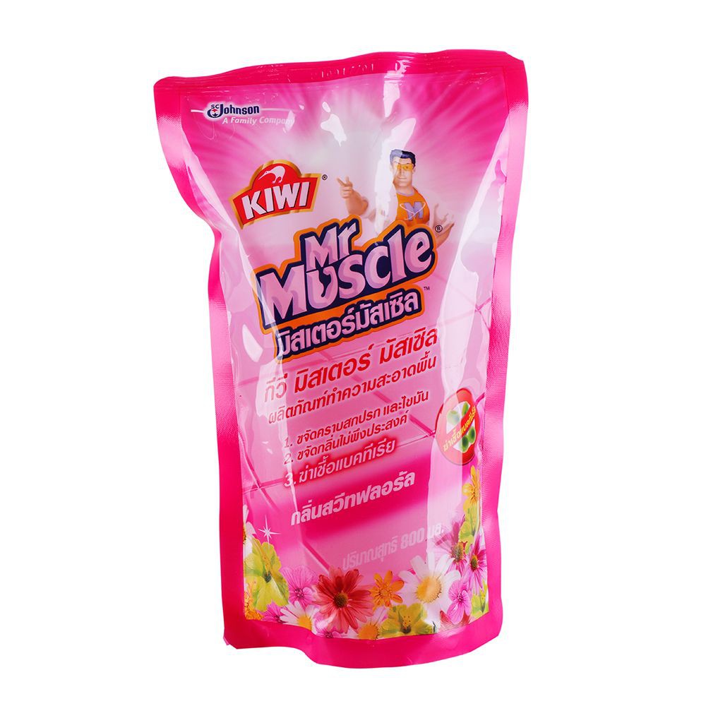 น้ำยาถูพื้น KIWI MR.MUSCLE สวีทฟลอรัล 800 มล. DAILY CLEANER TILE 800ML KIWI MR.MUSCLE SWEET FLORAL