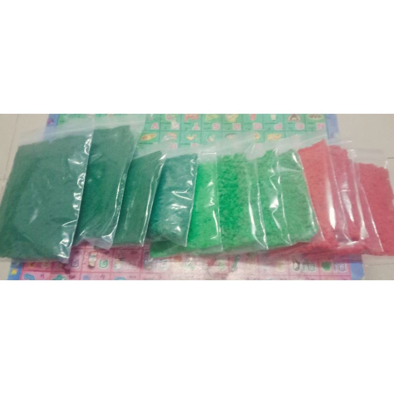 มอสเทียมหญ้าเทียมใบเทียมสำหรับตกแต่งชิ้นงานโมเดลแต่งๆขนาด10กรัม