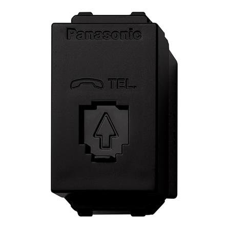 เต้ารับโทรศัพท์ PANASONIC WEGN 2166 B 6P/6C สีดำ ผลิตจากทองเหลืองอย่างดีไม่บิดงอง่าย