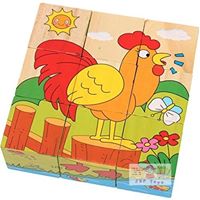 จิ๊กซอว์ไม้ลูกเต๋าลายสัตว์