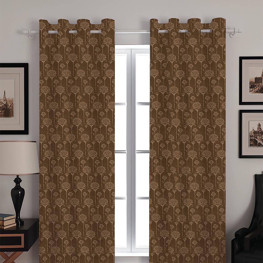 ผ้าม่าน EYELET CHILD FREEDOM STYLE KRIS UV 140x220 ซม. สีน้ำตาล ผ้าม่านประตู CURTAIN ผ้าม่านและมู่ลี่