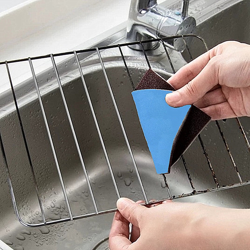 บ้านในครัวฟองน้ำ 10 ชิ้นฟองน้ำกากกะรุนเมจิกเช็ดแผ่นขัดหม้อแปรงด้านล่างสิ่งประดิษฐ์ฟองน้ำกากกะรุนเช็ด