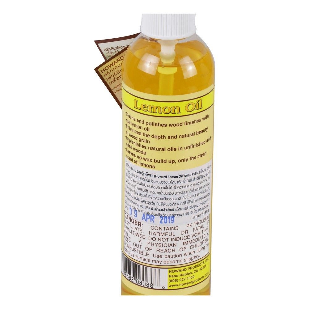 น้ำยาทำความสะอาดผลิตภัณฑ์ไม้ HOWARD 236 มล. LEMON OIL WOOD POLISH HOWARD 236ML
