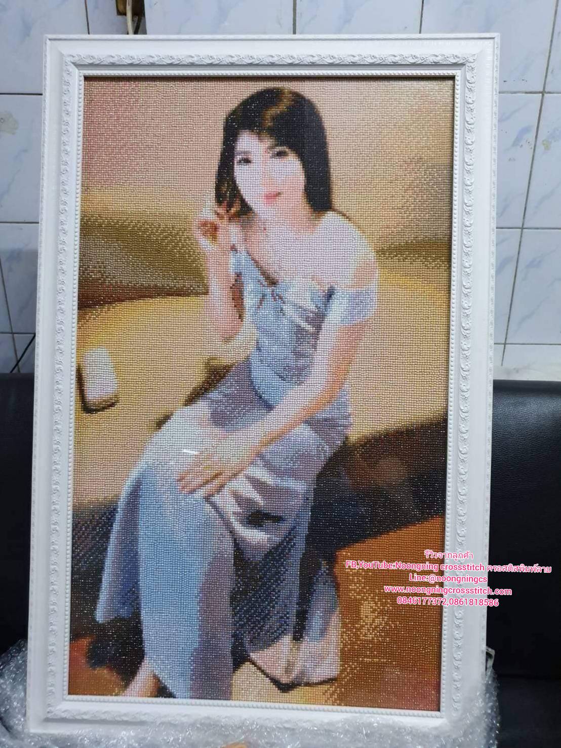 ครอสติสคริสตรัล สั่งทำ 60x80ซม รูปตัวเอง Diamond painting โมเสก ภาพติดเพชร งานฝีมือทำที่บ้าน DIY
