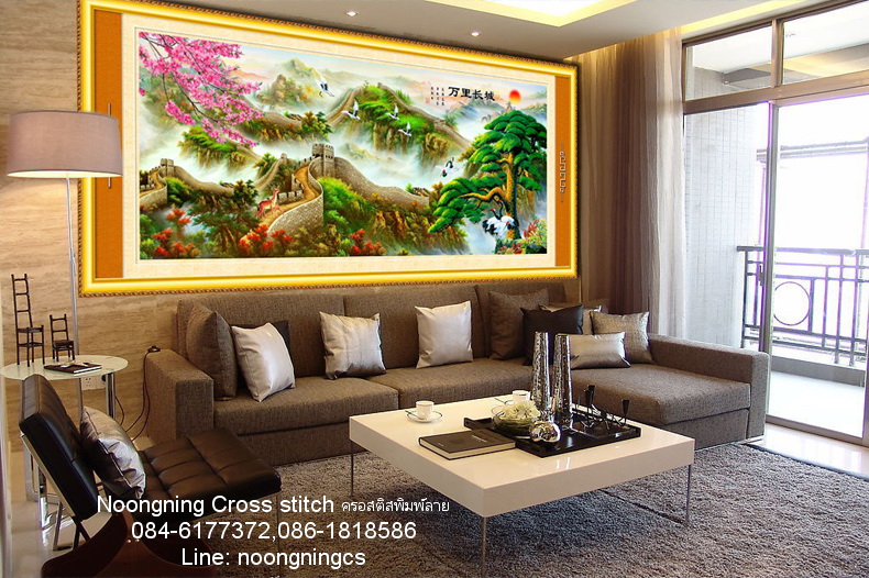 สวนบัวทองคำ ชุดปักครอสติช พิมพ์ลาย ครอสติสจีน งานฝีมือ DIY