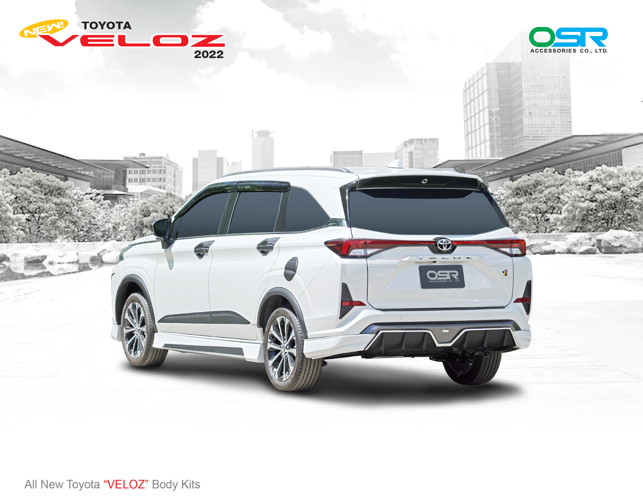 ชุดแต่งรถ-สเกิร์ต-สปอยเลอร์ Toyota Veloz 2022 ทรง AT