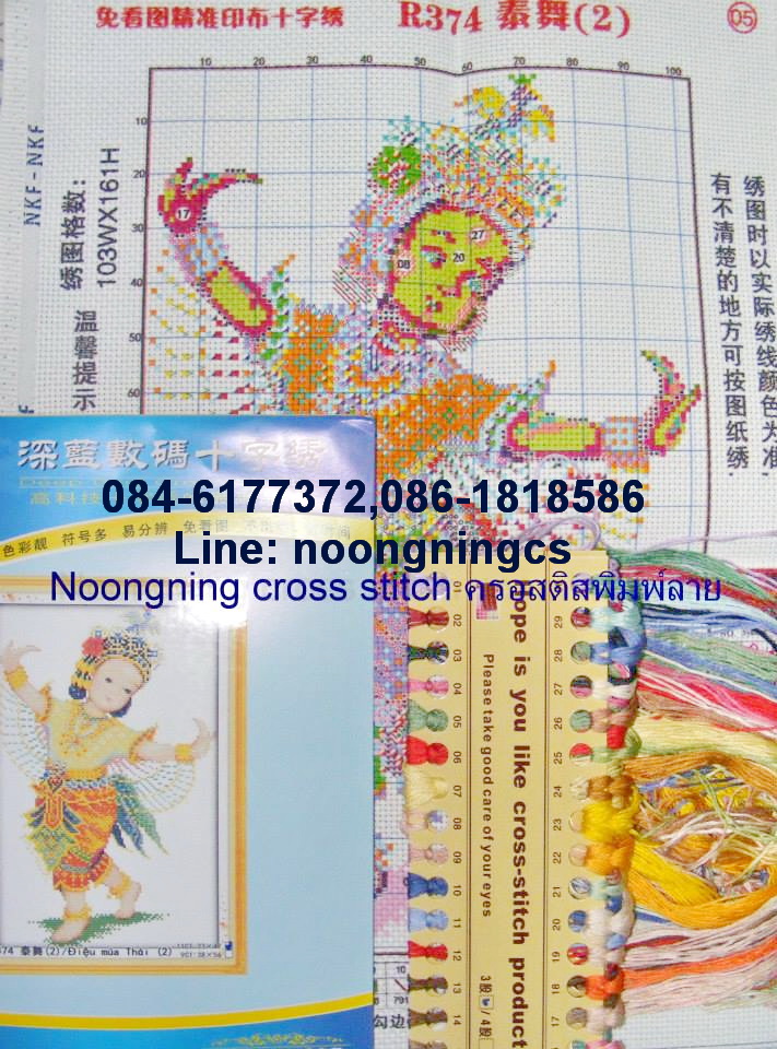 นกคู่ ชุดปักครอสติช พิมพ์ลาย ครอสติสจีน งานฝีมือ DIY