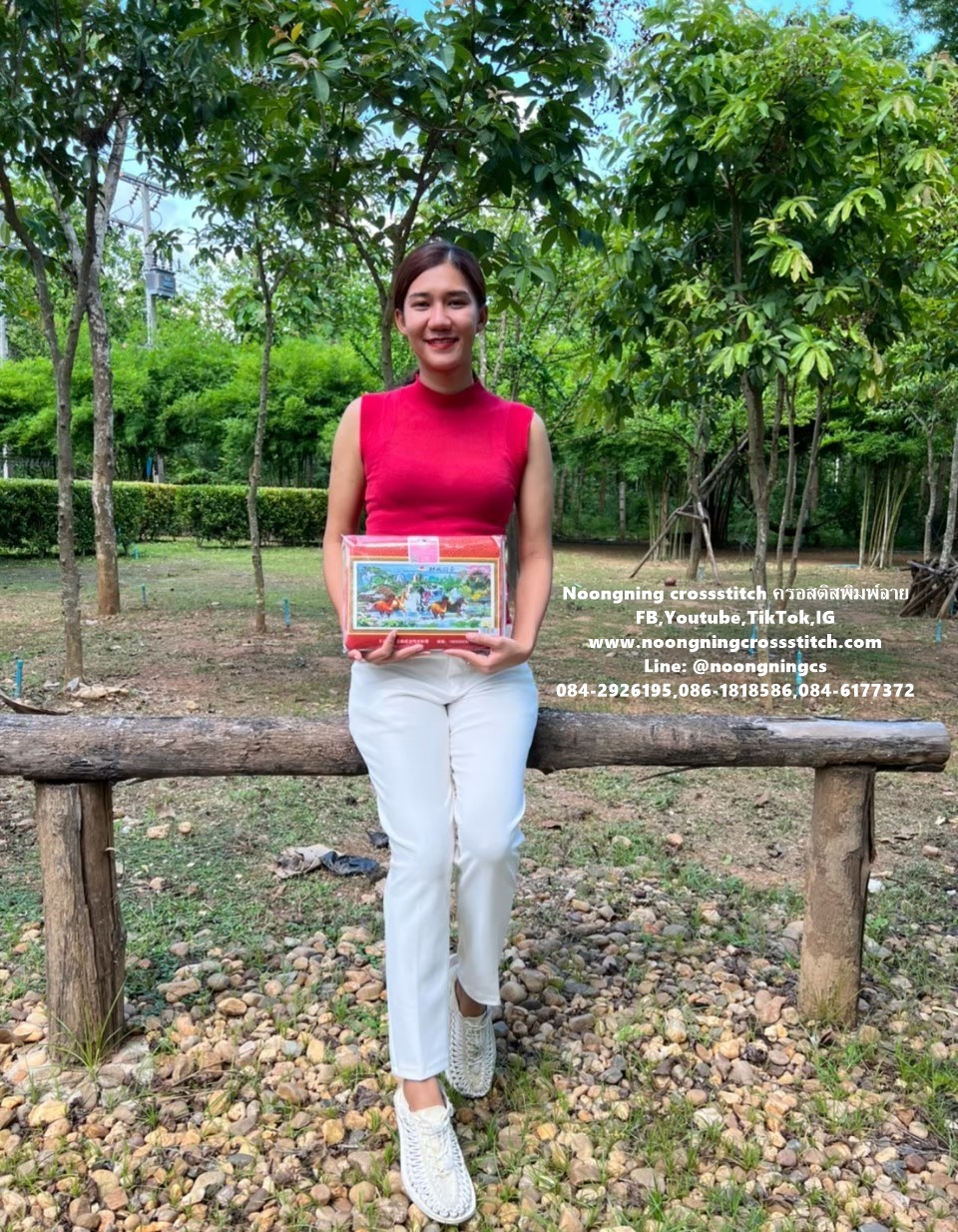 บ้านริมน้ำ ชุดปักครอสติช พิมพ์ลาย ครอสติสจีน งานฝีมือ DIY
