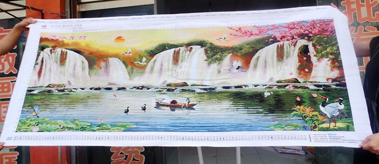 ดอกไม้ ชุดปักครอสติช พิมพ์ลาย ครอสติสจีน งานฝีมือ DIY