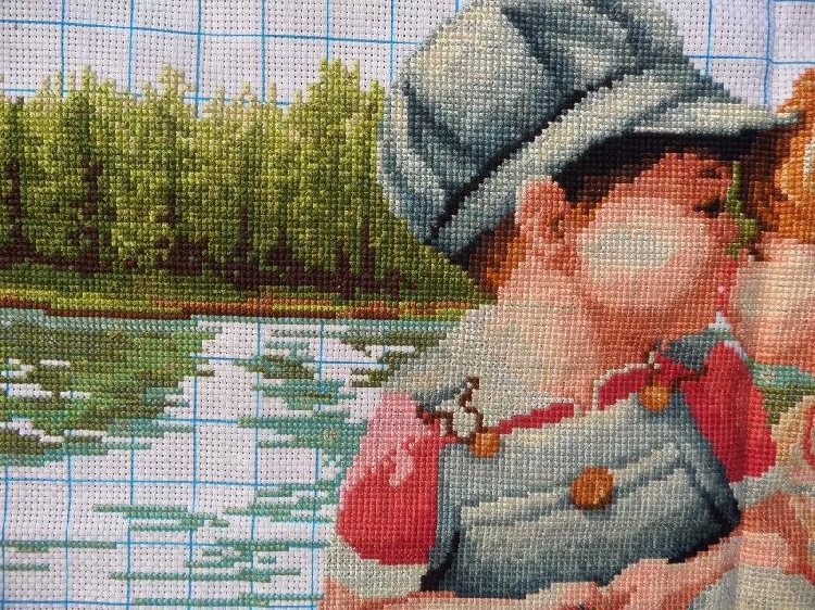 คู่รัก ชุดปักครอสติส พิมพ์ลาย ครอสติสจีน งานฝีมือทำที่บ้าน DIY